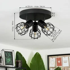 hofstein Plafonnier Piment Noir, 3 lumières