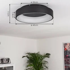 hofstein Plafonnier Pine LED Noir, 1 lumière