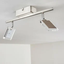 hofstein Plafonnier Piney LED Nickel mat, 2 lumières* Spots Et Projecteurs