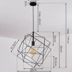 Lampes Vintages & Rétros-hofstein Plafonnier Pinguro Noir, 1 lumière