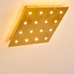 Lampes Dorées-hofstein Plafonnier Pionnat LED Or, 16 lumières