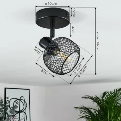 hofstein Plafonnier Pipisu Noir, 1 lumière