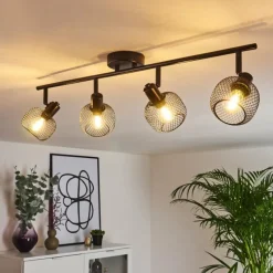 hofstein Plafonnier Pipisu Noir, 4 lumières