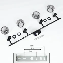 hofstein Plafonnier Pipisu Noir, 4 lumières
