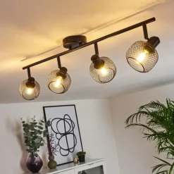 hofstein Plafonnier Pipisu Noir, 4 lumières