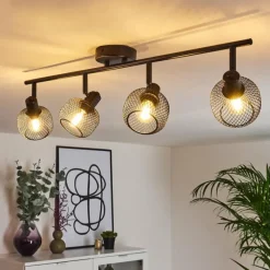 hofstein Plafonnier Pipisu Noir, 4 lumières