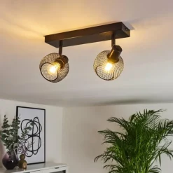 hofstein Plafonnier Pipisu Noir, 2 lumières