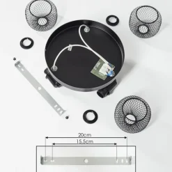 Lampes Vintages & Rétros-hofstein Plafonnier Pipisu Noir, 3 lumières