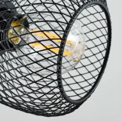 Lampes Vintages & Rétros-hofstein Plafonnier Pipisu Noir, 3 lumières