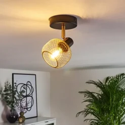 Lampes Dorées-hofstein Plafonnier Pipisu Or, Laiton, Noir, 1 lumière