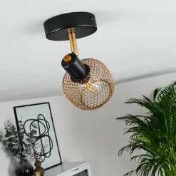 Lampes Dorées-hofstein Plafonnier Pipisu Or, Laiton, Noir, 1 lumière