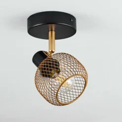 Lampes Dorées-hofstein Plafonnier Pipisu Or, Laiton, Noir, 1 lumière