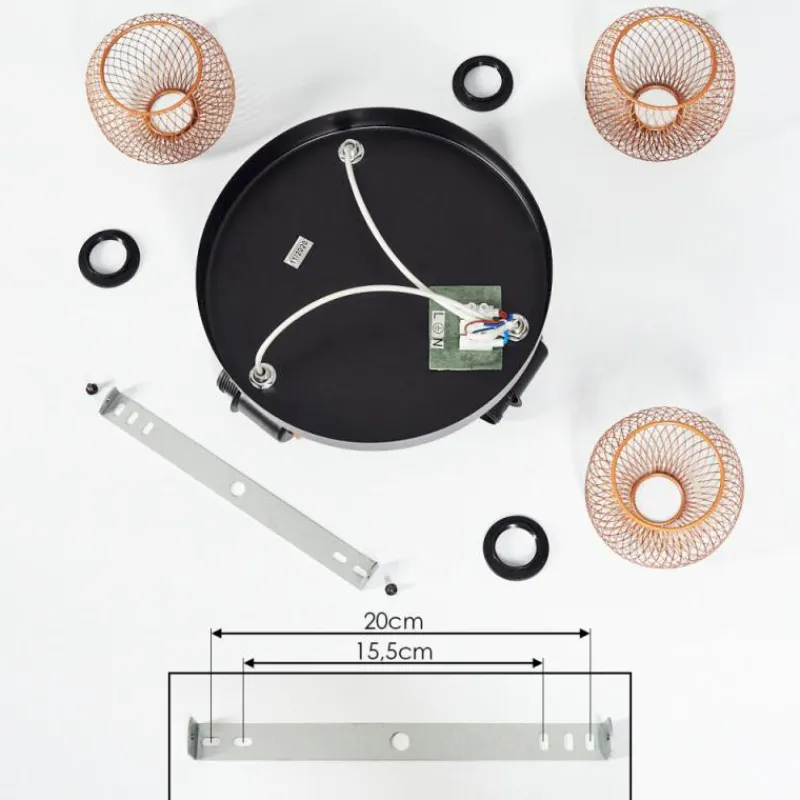 Lampes Dorées-hofstein Plafonnier Pipisu Or, Laiton, Noir, 3 lumières