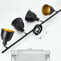 Lampes Dorées-hofstein Plafonnier Pistrino Chrome, Noir, 4 lumières