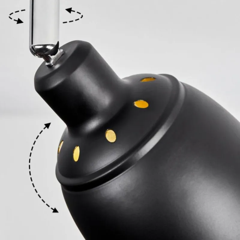 Lampes Dorées-hofstein Plafonnier Pistrino Chrome, Noir, 4 lumières