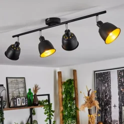 Lampes Dorées-hofstein Plafonnier Pistrino Chrome, Noir, 4 lumières