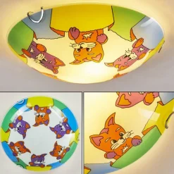 hofstein Plafonnier Pizzy Katze Chrome, Blanc, 2 lumières