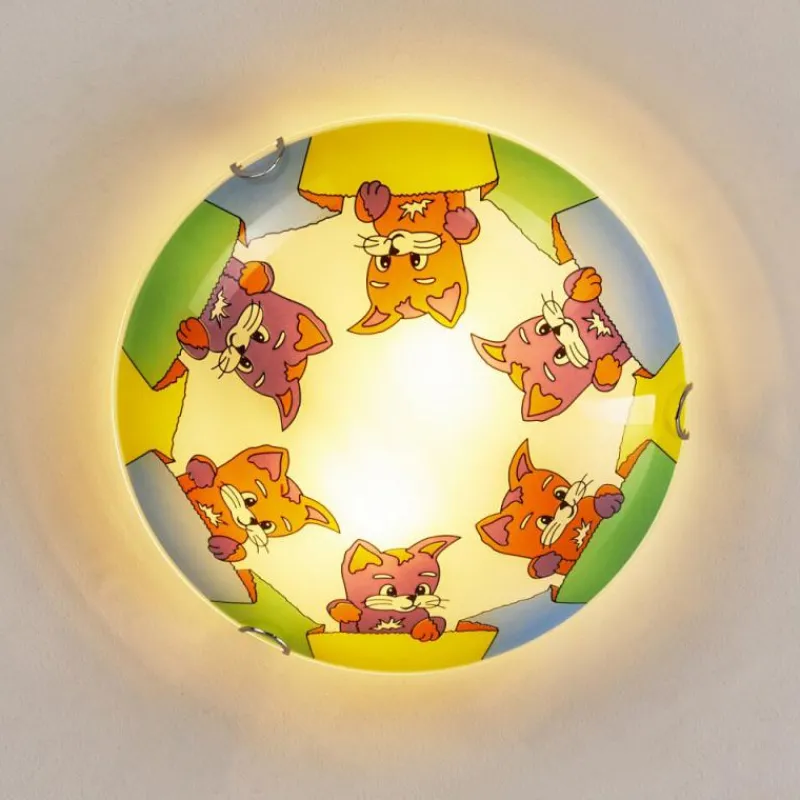 hofstein Plafonnier Pizzy Katze Chrome, Blanc, 2 lumières