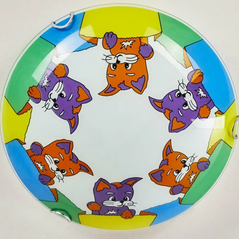 hofstein Plafonnier Pizzy Katze Chrome, Blanc, 2 lumières