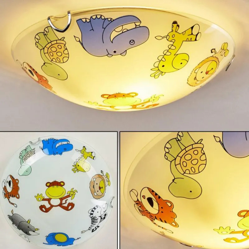 hofstein Plafonnier Pizzy Zoo Chrome, Blanc, 2 lumières