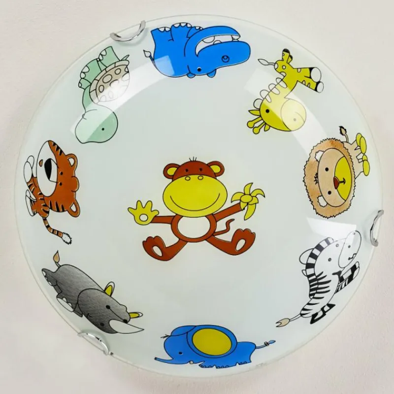 hofstein Plafonnier Pizzy Zoo Chrome, Blanc, 2 lumières