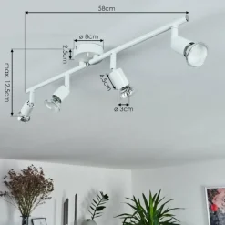 hofstein Plafonnier Planes LED Blanc, 4 lumières