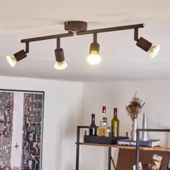 Lampes Industrielles-hofstein Plafonnier Planes LED Rouille, 4 lumières