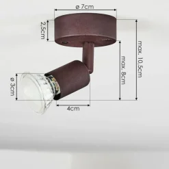 Lampes Industrielles-hofstein Plafonnier Planes LED Rouille, 1 lumière