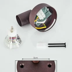 Lampes Industrielles-hofstein Plafonnier Planes LED Rouille, 1 lumière