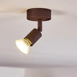 Lampes Industrielles-hofstein Plafonnier Planes LED Rouille, 1 lumière