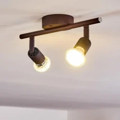 Lampes Industrielles-hofstein Plafonnier Planes LED Rouille, 2 lumières