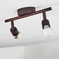 Lampes Industrielles-hofstein Plafonnier Planes LED Rouille, 2 lumières