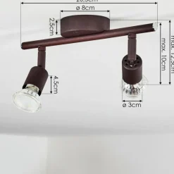 Lampes Industrielles-hofstein Plafonnier Planes LED Rouille, 2 lumières