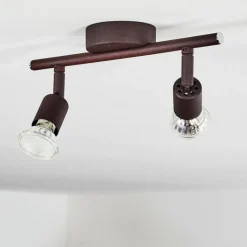 Lampes Industrielles-hofstein Plafonnier Planes LED Rouille, 2 lumières