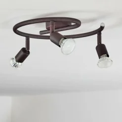 Lampes Industrielles-hofstein Plafonnier Planes LED Rouille, 3 lumières