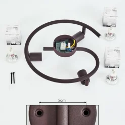 Lampes Industrielles-hofstein Plafonnier Planes LED Rouille, 3 lumières