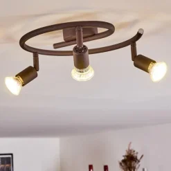 Lampes Industrielles-hofstein Plafonnier Planes LED Rouille, 3 lumières