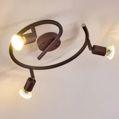 Lampes Industrielles-hofstein Plafonnier Planes LED Rouille, 3 lumières