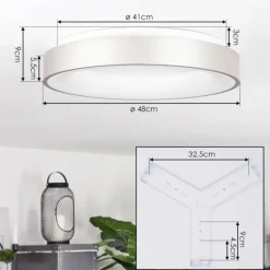 hofstein Plafonnier Playas LED Argenté, Blanc, 1 lumière