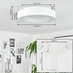 hofstein Plafonnier Playas LED Blanc, 1 lumière