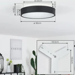 hofstein Plafonnier Playas LED Noir, Blanc, 1 lumière