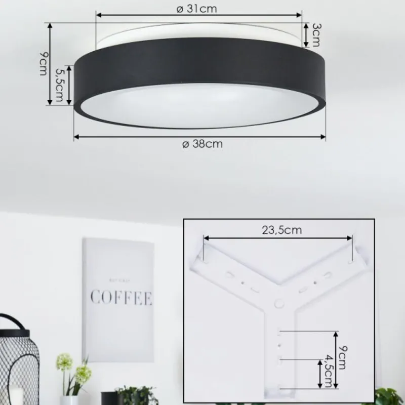 hofstein Plafonnier Playas LED Noir, Blanc, 1 lumière