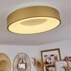 Lampes Dorées-hofstein Plafonnier Playas LED Or, Blanc, 1 lumière