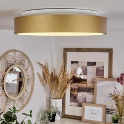 Lampes Dorées-hofstein Plafonnier Playas LED Or, Blanc, 1 lumière