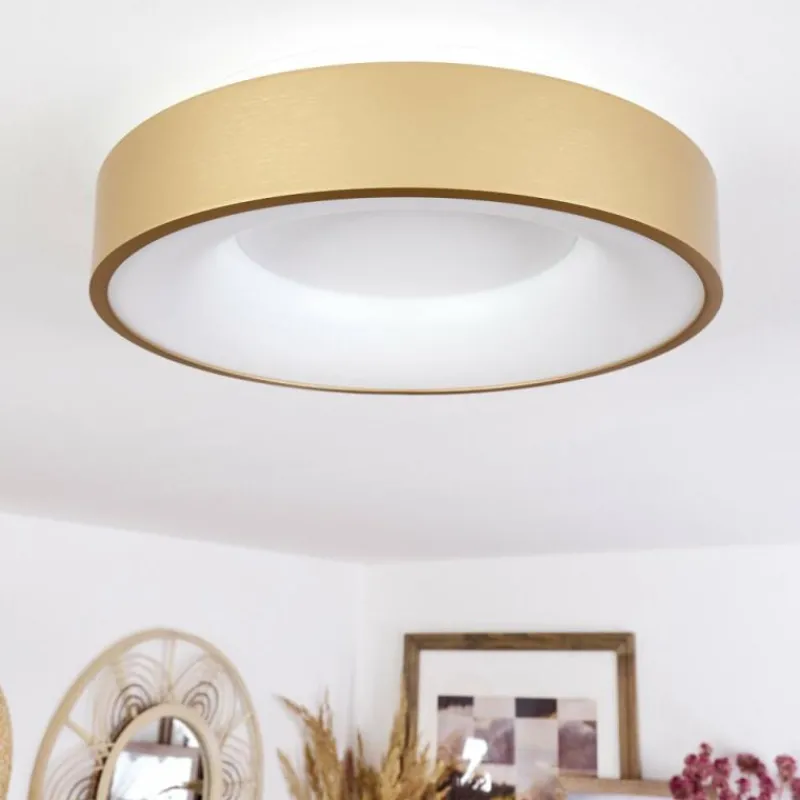 Lampes Dorées-hofstein Plafonnier Playas LED Or, Blanc, 1 lumière