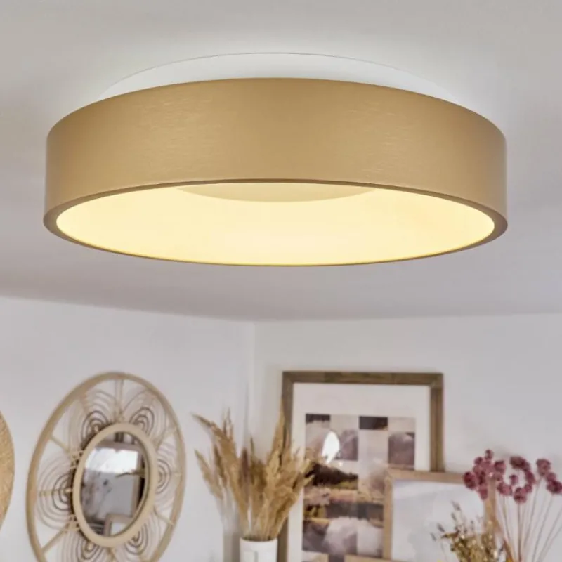 Lampes Dorées-hofstein Plafonnier Playas LED Or, Blanc, 1 lumière