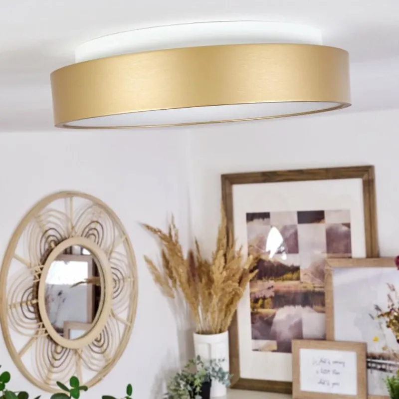 Lampes Dorées-hofstein Plafonnier Playas LED Or, Blanc, 1 lumière