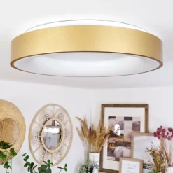 Lampes Dorées-hofstein Plafonnier Playas LED Or, Blanc, 1 lumière