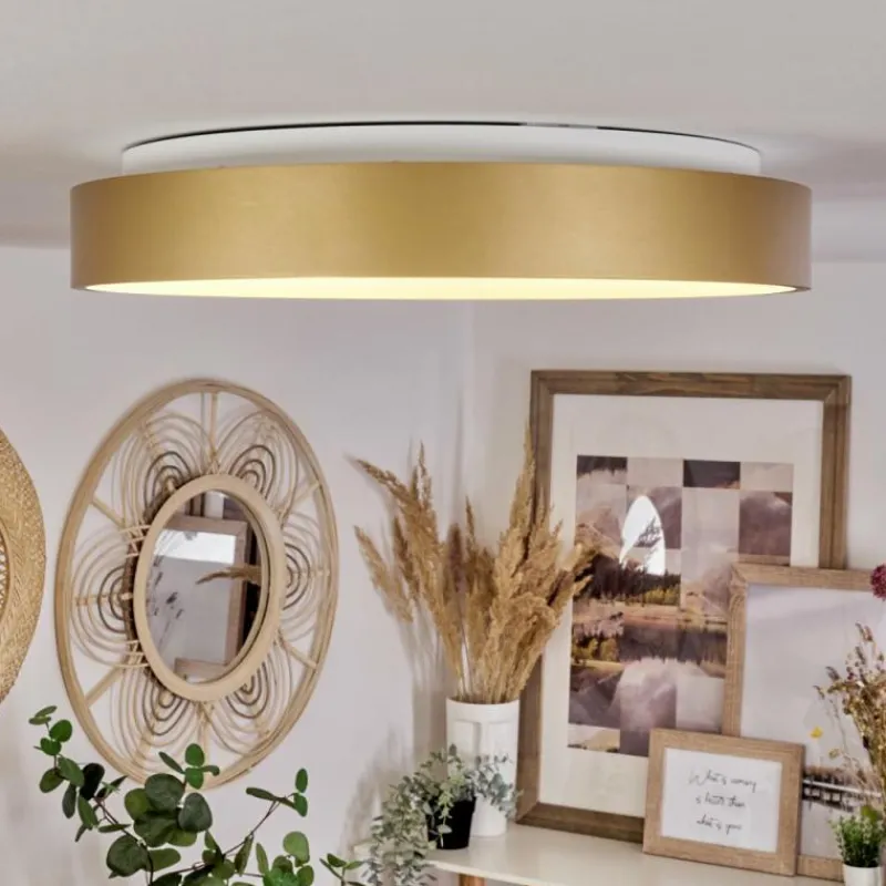 Lampes Dorées-hofstein Plafonnier Playas LED Or, Blanc, 1 lumière