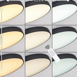 hofstein Plafonnier Plovdiv LED Blanc, 1 lumière, Télécommandes